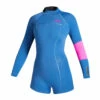 Mystic Damen Lunar 2/2 Gbs Langarm Shorty Neoprenanzug Mit Reißverschluss Hinten - Sommerblau -Coast Water Sports Verkaufs-Shop 2022 Mystic Womens Lunar Long Arm Shorty Wetsuit Summer Blue 1