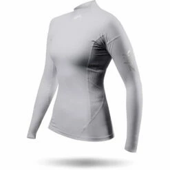 Zhik Womens Eco Spandex Rash Guard Langarm - Platinum -Coast Water Sports Verkaufs-Shop 2023 Zhik DTP 0063 W PLT LeftSide